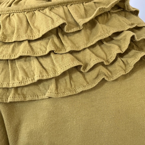 Garnet Hill M Olive Green Ruffle Long-Sleeved Top - Picture 6 of 6